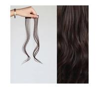 Bangs Hair Long Side Air Bangs, Wavy Curly Clip in Bangs Front Side Bangs for Women Daily Use 2 PCS Set Long Temples Natural Synthetic False Fringe Bangs(Deep brown)