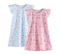 BANGSAUR Camicie da notte da bambina in cotone per bambine dai 3 ai 10 anni, Principessa + gattino, 7-8 Anni