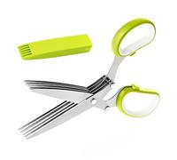 Bangshou Forbici da Cucina a 5 Lame in Acciaio Forbici da Cucina a 5 Lame in Acciaio Inox Forbici da Erbe Aromatiche Inox Forbici Multi Lama con Manico Ergonomico