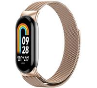 BANGTING Cinturino Acciaio Inossidabile Compatibile con Xiaomi Mi Band 10/9/8, Cinturini Metallo di Ricambio per Mi Band 9 Bracciale (Oro rosa (Magnete))
