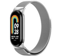BANGTING Cinturino Acciaio Inossidabile Compatibile con Xiaomi Mi Band 10/9/8, Cinturini Metallo di Ricambio per Mi Band 9 Bracciale (Argento (Magnete))