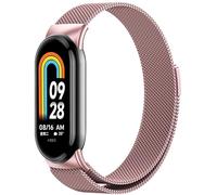 BANGTING Cinturino Acciaio Inossidabile Compatibile con Xiaomi Mi Band 10/9/8, Cinturini Metallo di Ricambio per Mi Band 9 Bracciale (Rosa (Magnete))