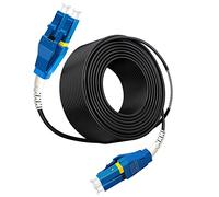 Bangun Uniboot - Cavo patch in fibra ottica duplex monomodale, da LC a LC, per esterni, 9/125um, compatibile con OS1/OS2, a basso attrito, colore nero, 10 m