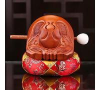 Bangzi Pesce di Legno del Tempio, Strumenti Buddisti A Tamburo Zen, Decorazione da Tavolo Cinese Tradizionale Feng Shui, Pesce di Legno Rosso di Sandalo Che Canta (Colore : One Color, Size : 4in)