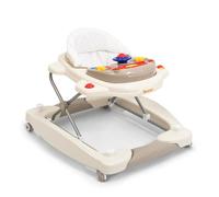 Baninni Girello classico 2 in 1 beige per bambini con funzione altalena con ruote, luce musica, centro giochi tavolo da pranzo pieghevole per bambini da 6 mesi in poi
