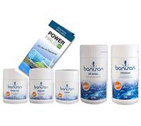 banisan - megaspar Set - Clean Up. 500 ML, Calcite 500 ML, alginex 500 ML, Cloro Isan 1 kg, pH Minus 1,5 kg - Power haus24 Cura fibel