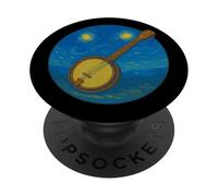 Banjo Bluegrass Folk Music - Van Gogh Notte Stellata Stile PopSockets PopGrip Adesivo