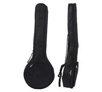 Banjo Gig Bags, Borsa per Banjo in Tessuto Oxford Impermeabile Nera Grande Tasca Frontale sul Ventre Accessori per Strumenti Musicali Cinturino Laterale Design per Riporre lo Strumento