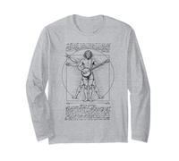Banjo Musicista Vitruviano Uomo Leonardo Da Vinci Country Music Maglia a Manica