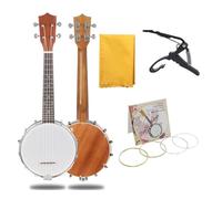Banjo piccolo a quattro corde Strumento popolare occidentale Palissandro Shabili for esercitarsi a suonare la tortora Sono incluse salviette fatte a mano