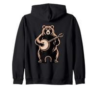 Banjo Suonare Orso Bluegrass Country Music Felpa con Cappuccio