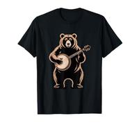 Banjo Suonare Orso Bluegrass Country Music Maglietta