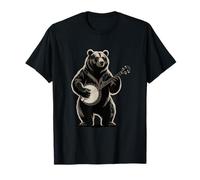 Banjo Suonare Orso Bluegrass Country Music Maglietta