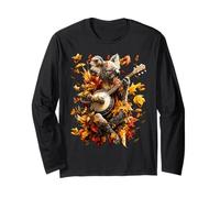 Banjoist Koala Giocare Banjo Picker Foglie Autunno Musica Maglia a Manica