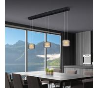Bankamp Grand Flex Lampada a sospensione LED 3 fuochi, antracite opaco/vetro Groove - ø20 cm
