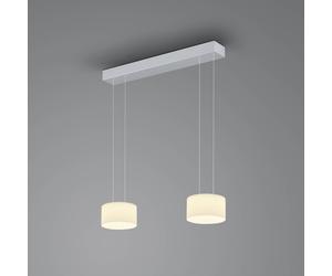 BANKAMP Grand Opal sospensione, 2 luci, alluminio BANKAMP