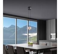 Bankamp Impulse Lampada a sospensione LED, nichel opaco - con dimmer di inclinazione