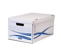 Bankers Box 10 Scatole con Coperchio a Ribalta Basic, formato Maxi, Scatola per Tutti gli Usi, Impilabile, 26 x 52,6 x 35 cm, in Cartone Riciclabile FSC, Confezione da 10 Pezzi
