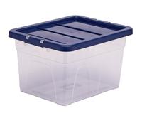 BANKERS BOX - 100135771 - Contenitore multiuso Bankers Box - 37 x 40 x 24,5 cm - 22 L - PP - con coperchio blu - trasparente - Fellowes - 103353 - Conf. da 1 Pz. - 100135771
