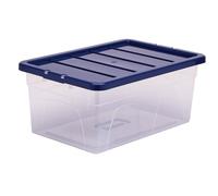 BANKERS BOX - 100135772 - Contenitore multiuso Bankers Box - 37 x 56 x 25 cm - 38 L - PP - con coperchio blu - trasparente - Fellowes - 103354 - Conf. da 1 Pz. - 100135772