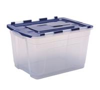 BANKERS BOX - 100135775 - Contenitore multiuso Bankers Box - 43 x 59 x 35 cm - 55 L - PP - con coperchio a cerniera blu - trasparente - Fellowes - 103357 - Conf. da 1 Pz. - 100135775