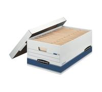 Bankers Box 4 Pack STOR/File Medium-Duty File Storage Boxes, FastFold, String an