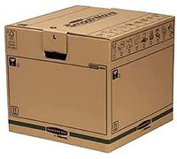 Bankers Box 5 Scatole trasloco SmoothMove XL robuste, scatole cartone FastFold da 85L, scatole a doppio spessore resistenti con maniglie, 40,5 x 45,5 x 45,5 cm, Confezione da 5