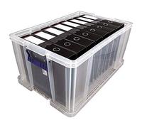Bankers Box Prostore scatola porta oggetti in plastica con coperchio, 70 litri, impilabile, scatole per armadio super resistenti, dimensioni 30x48x38,5 cm, contenitori plastica trasparente, 1 unità