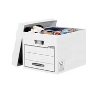Bankers Box Scatole cartone per archivio, scatola per tutti gli usi, dimensioni 32 x 25 x 39 cm, confezione da 10, colore bianco