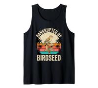 Bankrupted By Bird Seed Funny Bird Watching Retro Tramonto Canotta