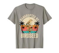 Bankrupted By Bird Seed Funny Bird Watching Retro Tramonto Maglietta