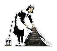 Banksy - Adesivo da parete in vinile, motivo: ragazza della cameretta, motivo: graffiti, stile urbano, 40 x 44 cm