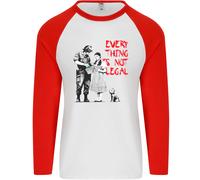 Banksy Art Everything Is Not Legale Uomo L/S Baseball T-Shirt