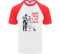 Banksy Art Everything Is Not Legale Uomo S/S Baseball T-Shirt