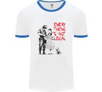 Banksy Arte Everything Is Not Legal Uomo Ringer T-Shirt