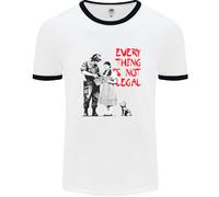 Banksy Arte Everything Is Not Legal Uomo Ringer T-Shirt