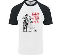 Banksy Arte Everything Is Not Legal Uomo S/S Baseball T-Shirt