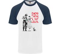 Banksy Arte Everything Is Not Legal Uomo S/S Baseball T-Shirt