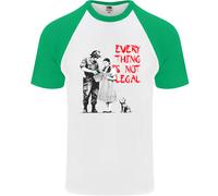 Banksy Arte Everything Is Not Legal Uomo S/S Baseball T-Shirt