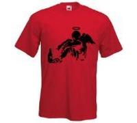 Banksy Caduto Angel T-Shirt da Uomo (Colore a Scelta) - Rosso, L
