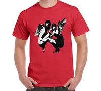 Banksy Drunken Crouching Angels - Maglietta da uomo, Rosso, M
