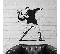 Banksy Fiore Thrower Replica Stencil | Riutilizzabile Arredo Casa & Arte Artigianato Pittura Stampo - SEMI TRASPARENTE STAMPO, M/ 26x30cm