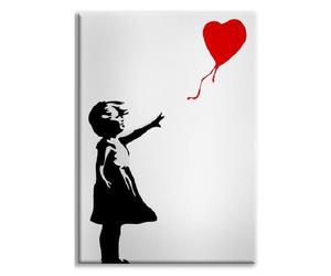 Banksy - Girl with Balloon - Quadro Canvas su telaio in legno