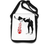 Banksy Love Sick Girl Vomito San Valentino cuori borsa a tracolla bianca