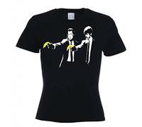 Banksy Pulp Fiction-Maglietta da donna nero 44
