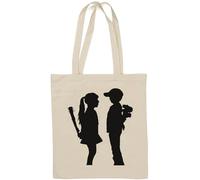 Banksy Street Art Heartbreaker And Sad True Love Borsa tote in cotone naturale bianco