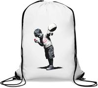 Banksy There is Always Hope Little Boy with A Chain Gym Sack Casual Drawstring Bag Bianco