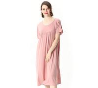 BANLUX Camicia da Notte Donna - Abito Estivo Femminile Taglie Forti Camicia da Notte Allentata Camicia da Notte Comoda Camicia da Notte in Cotone Camicia da Notte A Maniche Corte da Donna 2Xl-7Xl,