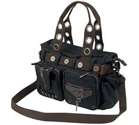 Banned Alternative Black Brown Key Bag Unisex Borsa a tracolla nero 50% poliestere, 50% PVC