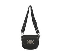Banned Alternative Borsa a tracolla donna gotica | Borsa mezzaluna tripla dea | Stile Occult Witchy con cinturino largo con occhielli | Modello Eternal Dusk